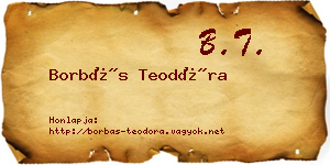 Borbás Teodóra névjegykártya